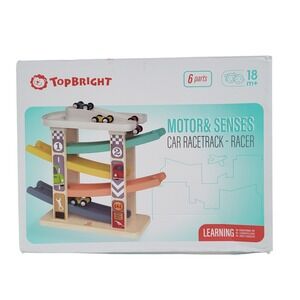TopBright Wooden Car Racetrack‎ Montessori Style Motor & Senses Toy 18M+ NIB
